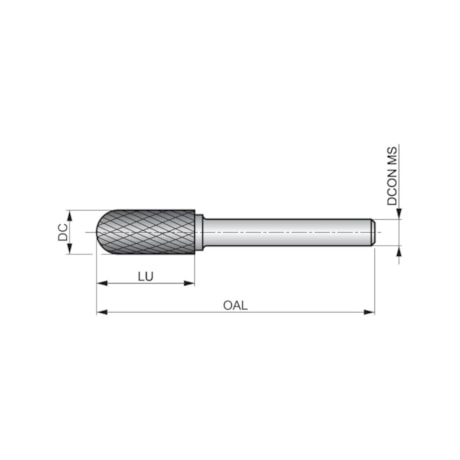 Lima Rotativa Metal Duro Cilíndrica Arredondada 9,60 x 19,00 x 64,00mm H6 Duplo P805 DORMER-eef833d4-1b5d-4cb9-82d0-f220e80a59ef