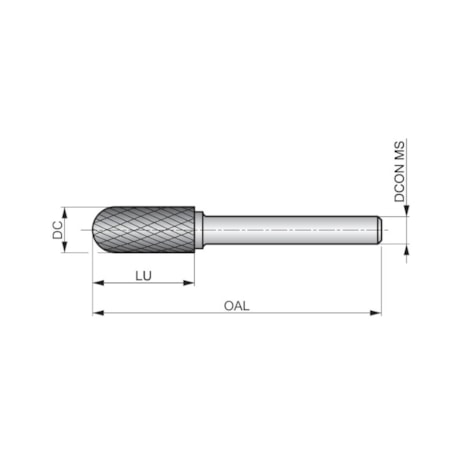 Lima Rotativa Metal Duro Cilíndrica Topo Esférico 12.70mm 25x70mm P805 DORMER -ab46b072-1f9a-4c28-bd63-7a3e11a0b762