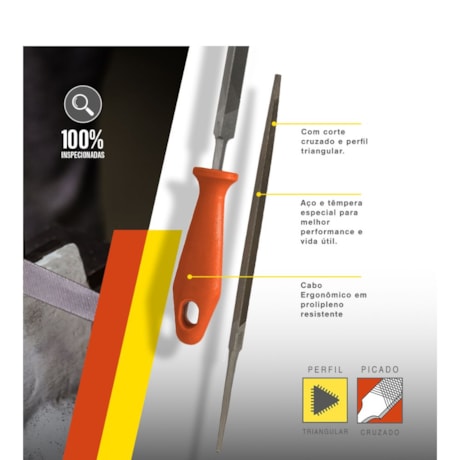 Lima Triangular Delgada Murça com Cabo 5