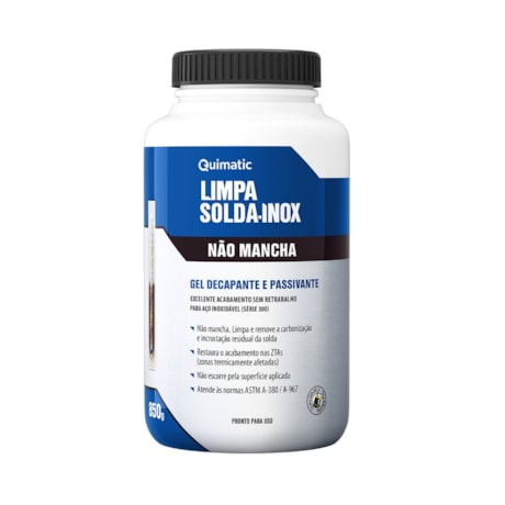 Limpa Solda Gel Decapante para Aço Inox 850g LS1 QUIMATIC