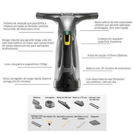 Limpador de Superfícies Lisas e Janela Vidro 200ml com Bateria WVP 10 KARCHER-9d5b758b-42c4-44c8-9215-586de75fbdbc