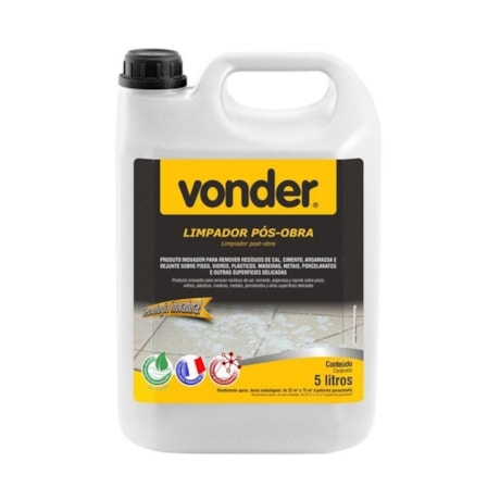 Limpador Pós-Obra Biodegradável 5 Litros 5184100500 VONDER