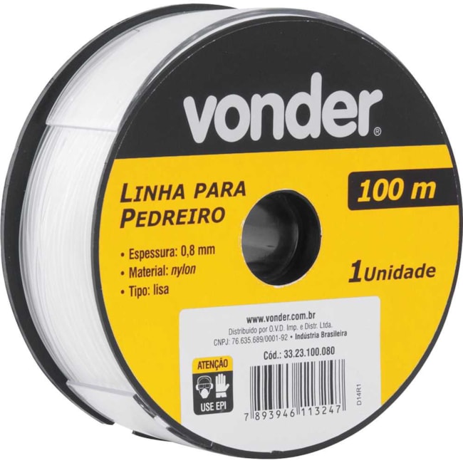 Linha para Pedreiro Lisa 0.8mm X 100m 3323100080 VONDER-11b59f59-6b72-4204-a222-317670704bd0