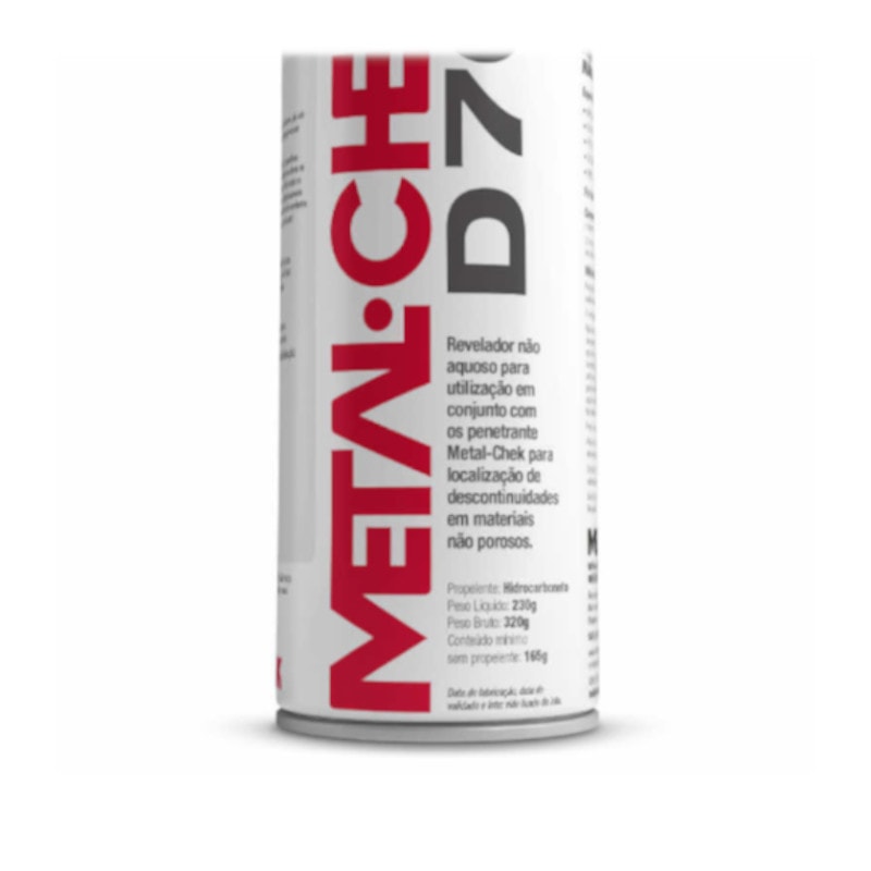 Líquido Spray Revelador Não Aquoso 230g D 70 METALCHEK