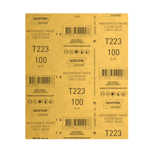 Lixa D'Água Grão 100 Folha 225X275MM T 223 NORTON-5975646f-e5dd-4e35-a400-cf976ceaa419
