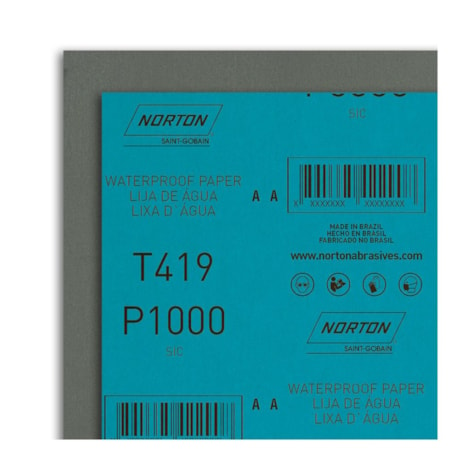 Lixa D'água Grão 1000 Folha 230 x 280mm Azul T 419 NORTON