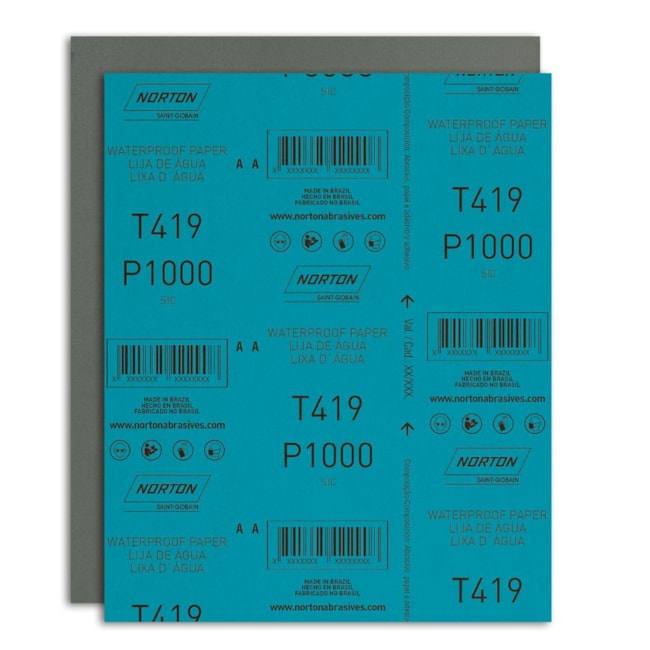 Lixa D'água Grão 1000 Folha 230 x 280mm Azul T 419 NORTON-873ccb0e-ee25-4950-b00c-6b98fe9a7964