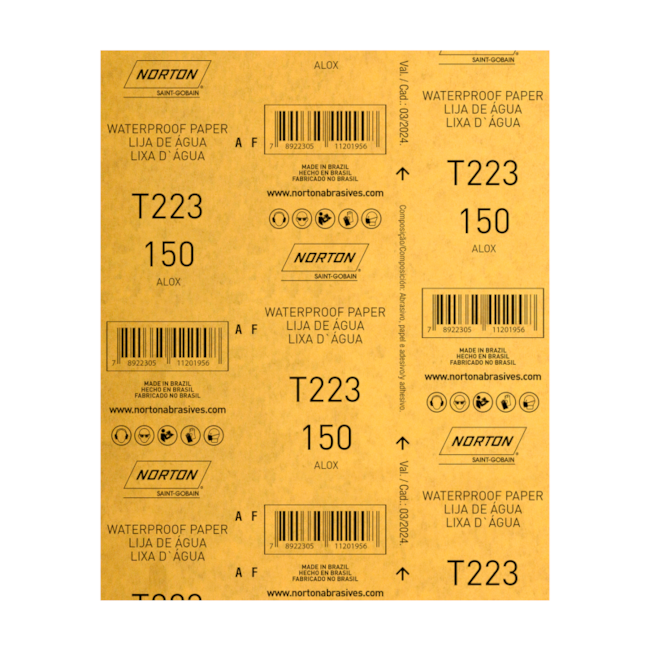 Lixa D'Água Grão 150 Folha 225X275MM T 223 NORTON-952dc907-0e8b-42b5-bc88-4d2201fcc395