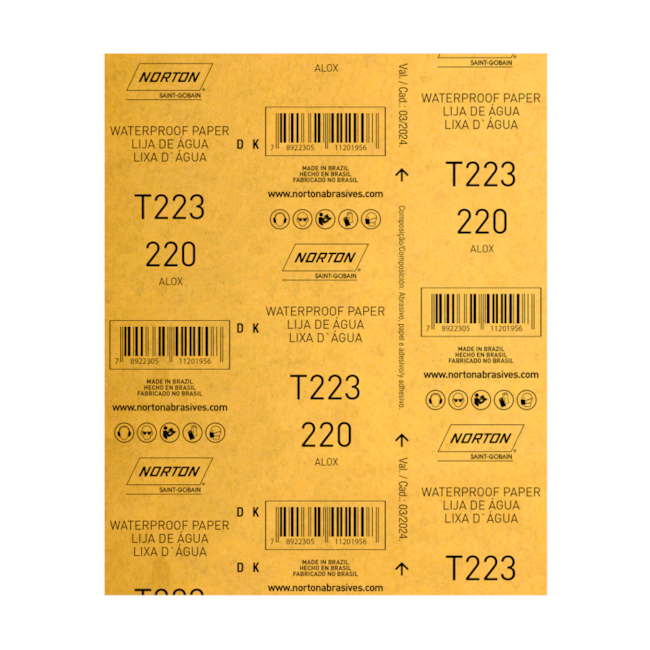 Lixa D'Água Grão 220 Folha 225X275MM T 223 NORTON-931e4f9f-22f8-4ceb-91e4-73d33c3d7772