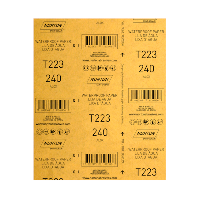 Lixa D'Água Grão 240 Folha 225x275MM T 223 NORTON-487828d9-73e1-43be-ba33-fcca8a9be019