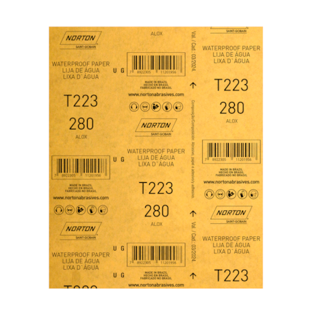 Lixa D'Água Grão 280 Folha 225x275MM T 223 NORTON 