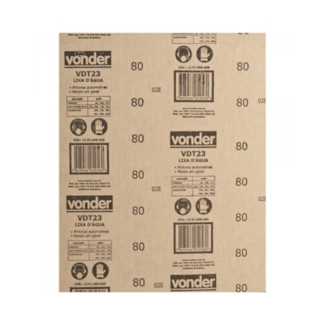 Lixa D'Água Grão 80 com 100 Peças 1251008000 VONDER-fe76faf3-950d-420d-974d-e0a955e4d5e8