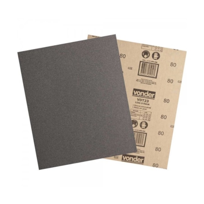 Lixa D'Água Grão 80 com 100 Peças 1251008000 VONDER-9a0561d9-6819-451d-87e7-123429713d9c