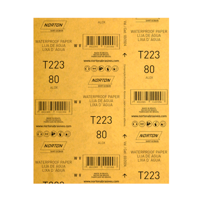Lixa D'Água Grão 80 Folha 22X275MM T 223 NORTON-03dd6bd8-351b-48c7-ba7c-6984fe2076bc