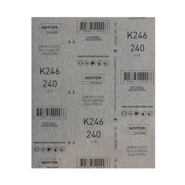 Lixa para Ferro Grão 240 Folha 225X275mm K 246 NORTON-f510d6bb-d053-453d-994e-72b5f547a322