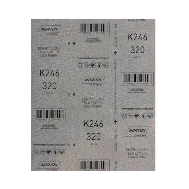 Lixa para Ferro Grão 320 Folha 225X275mm K 246 NORTON-4de6047f-eebe-4702-9425-aebab01318a2