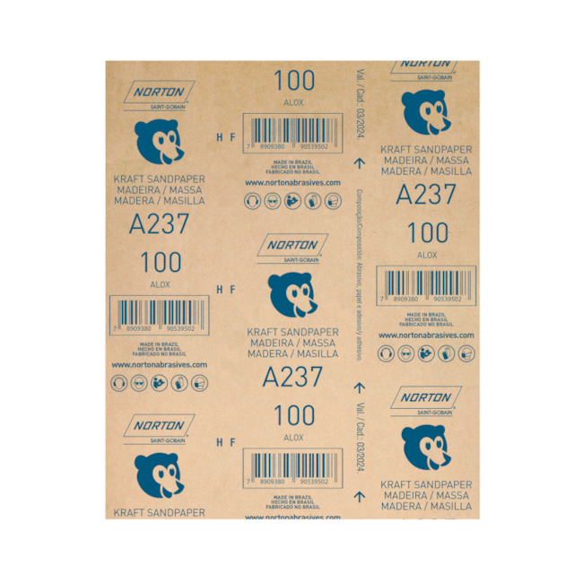 Lixa para Madeira Grão 100 Folha 225X275mm A 237 NORTON-4c0e2936-cc5c-4a50-8e8c-5bd64208577e