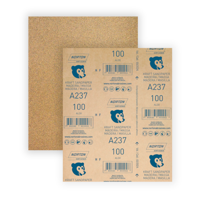 Lixa para Madeira Grão 100 Folha 225X275mm A 237 NORTON-580a4348-cd38-4b39-8a4a-fd0af80ad7de