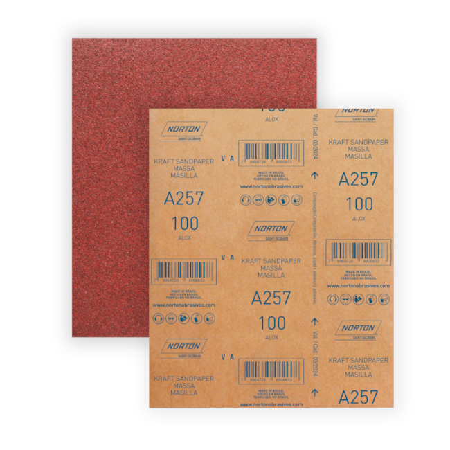 Lixa para Massa Grão 100 Folha 225X275 A 257 NORTON-37094b1c-4862-429a-9d84-597fd80eba27