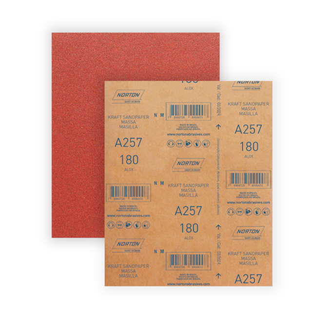 Lixa para Massa Grão 180 Folha 225X275mm A 257 NORTON-7edd9da2-0846-41b1-a383-5004bfe70538