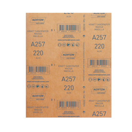 Lixa para Massa Grão 220 Folha 225X275mm A 257 NORTON-0427766b-c523-4a15-8e21-07965571a4b4