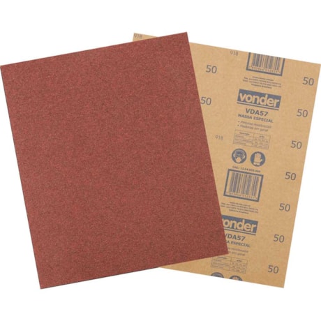 Lixa para Massa Grão 50 VDA-57 1254005000 VONDER-935c8a1b-21b2-4125-bc95-9748c05cda97