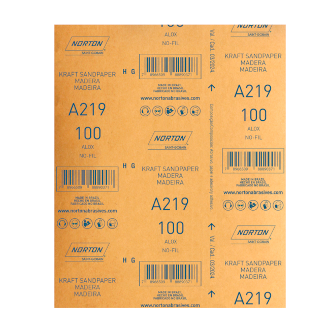 Lixa para Verniz Grão 100 Folha 225X275mm A 219 NORTON-e970237e-29f2-4699-9d42-469d680337e6