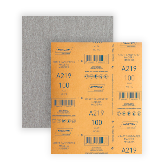 Lixa para Verniz Grão 100 Folha 225X275mm A 219 NORTON-44c99179-ec48-47e6-8d3a-a45fc0fd249a