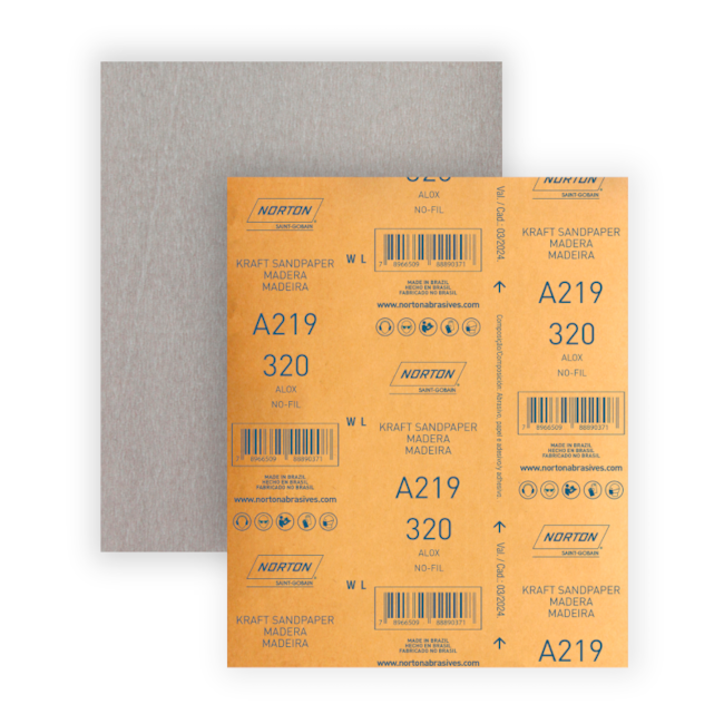 Lixa para Verniz Grão 320 Folha 225X275mm A 219 NORTON-69ad5762-0b39-45f0-8e82-76d3a38cca4a