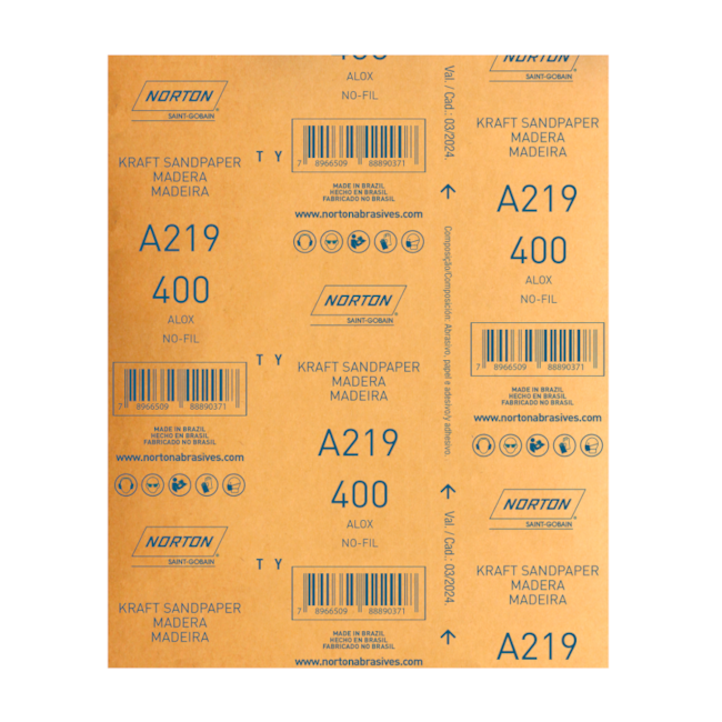Lixa para Verniz Grão 400 Folha 225X275mm A 219 NORTON-c495bf60-5d3a-425b-aaf3-90e032e369ea