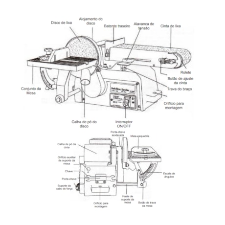 Lixadeira de Cinta e Disco Multifuncional 220V 370W Monofásico 150mm MR-47 MANROD-6a219bae-13ae-452f-8dc2-71493bdf0a47