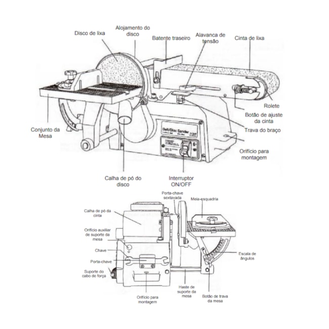 Lixadeira de Cinta e Disco Multifuncional 220V 370W Monofásico 150mm MR-47 MANROD-9859f776-3ed2-4d55-805b-f81ad8af363a