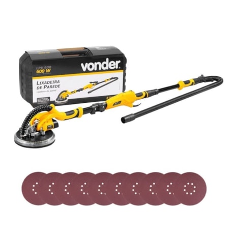 Lixadeira de Parede 600W LPV 600 + Disco de Lixa Grana 180 8 Furos VONDER-42cdf675-be36-4007-a031-0e479fb36f40