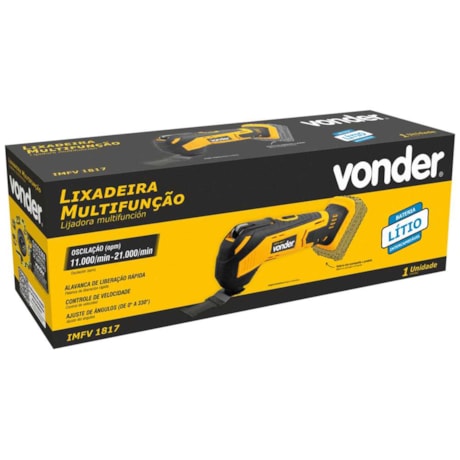 Lixadeira Multifunção Bateria Intercambiável 18V sem Bateria e sem Carregador 6004181700 IMFV 1817 VONDER-817a8ffc-3d60-4897-9cff-d760af4df611