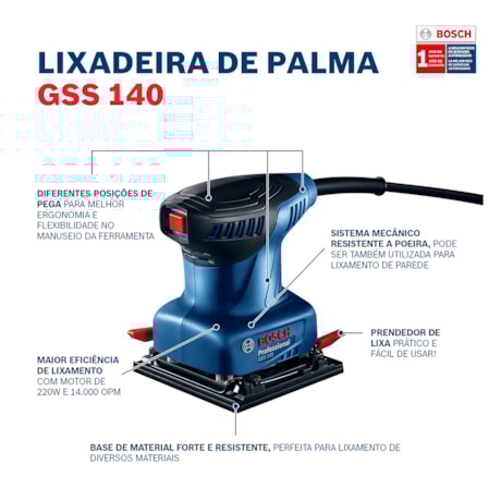 Lixadeira Orbital de Palma 220W GSS 140 BOSCH-0b22dd52-c885-48f6-9027-2715caedfade