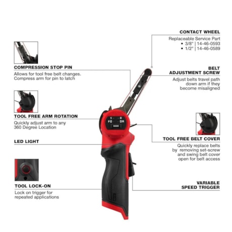 Lixadeira Roto Orbital com Cinta Abrasiva 3/8