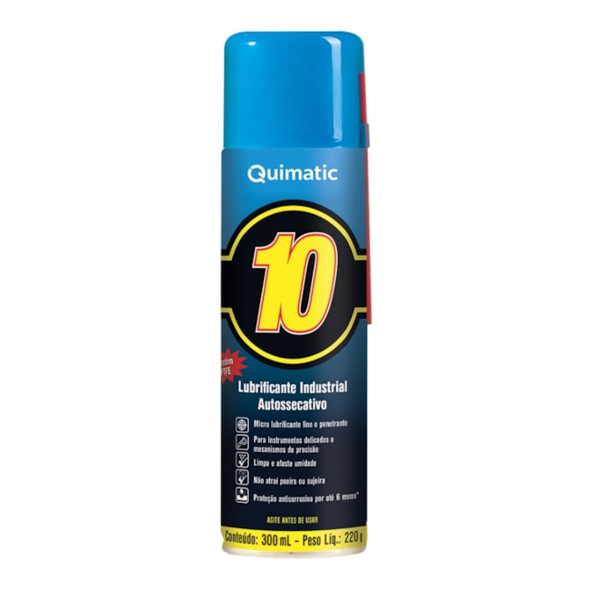 Lubrificante Industrial Não Oleoso Aerosol 300mL QUIMATIC 10 AA1-d1497ca6-c3ed-41b4-abc2-980029f42bf9