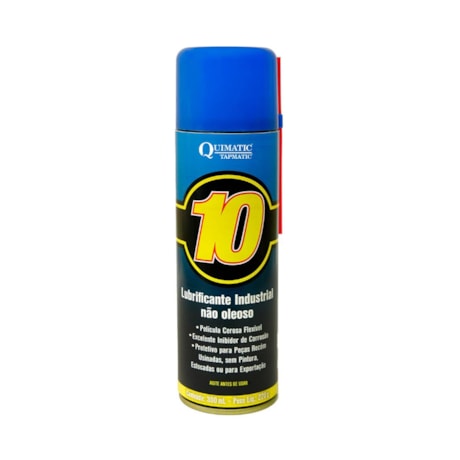 Lubrificante Industrial Não Oleoso Aerosol 300mL QUIMATIC 10 AA1 TAPMATIC