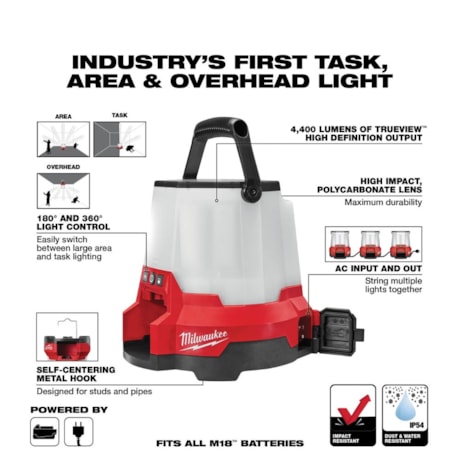 Luminária Compacta de Led 18V 4000 Lumens sem Bateria e sem Carregador 2145-20 MILWAUKEE-bc32500e-ec03-4064-b624-0338c49057a1