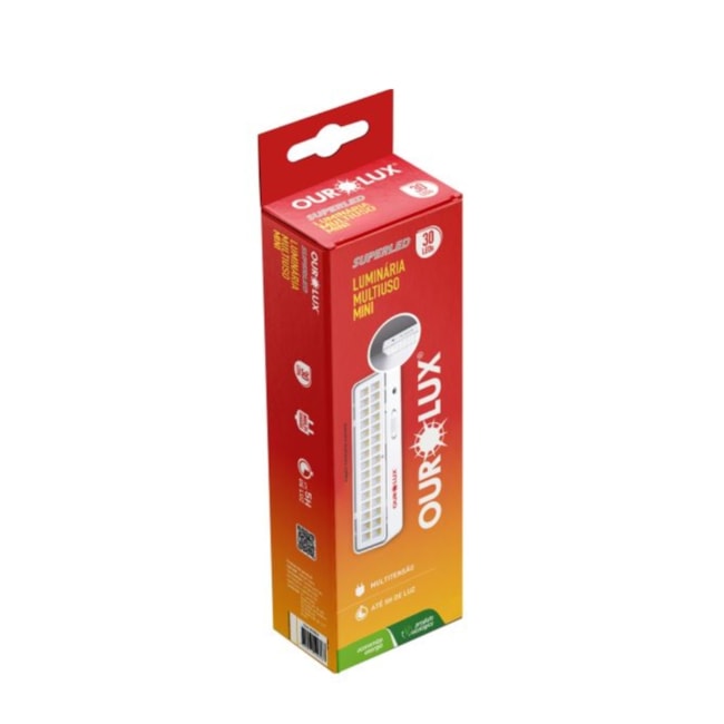 Luminária de Emergência 30 LED Mini Bivolt Bateria de Lítio 01987A OUROLUX-8703d32e-40f2-4bff-af98-e0495aeebaa3