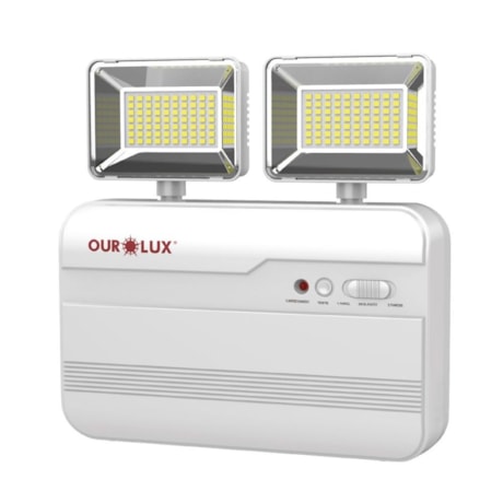 Luminária de Emergência LED 2 Faróis 30W 3200LM 6500K 01980 OUROLUX