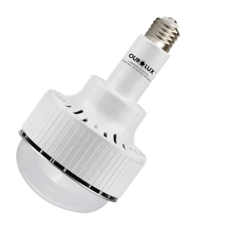 Luminária de LED Industrial 130W 6500K E40 Bivolt High Bay OUROLUX Anhanguera Ferramentas