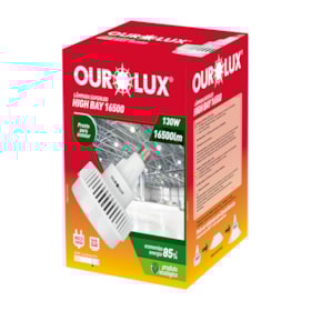 Luminária de LED Industrial 130W 6500K E-40 Bivolt High Bay OUROLUX