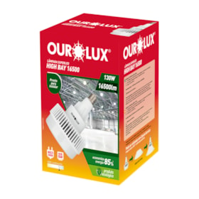 Luminária de LED Industrial 130W 6500K E-40 Bivolt High Bay OUROLUX