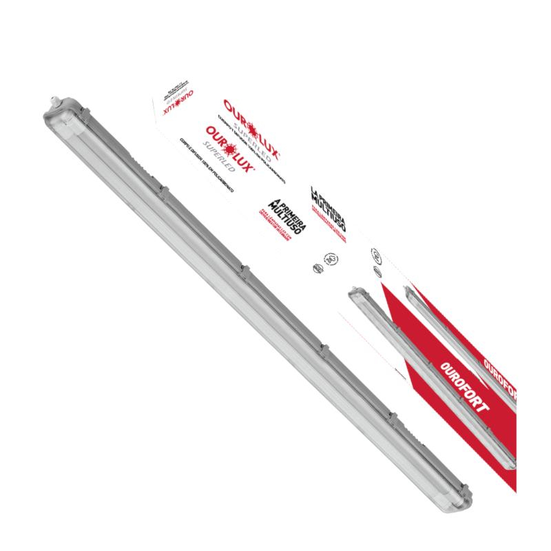Luminária Hermética 2X18W 120cm IP65 01538 OUROLUX - Anhanguera