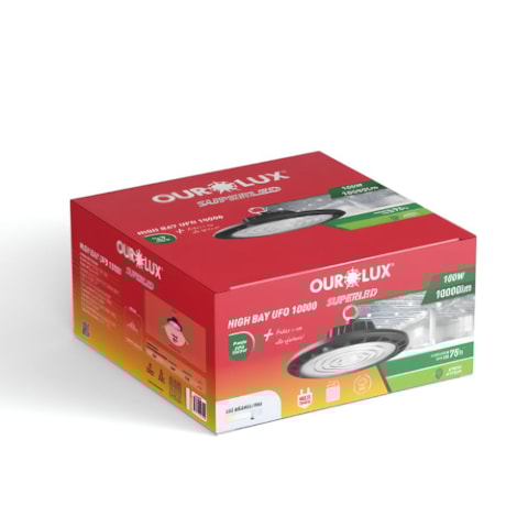 Luminária High Bay UFO 100W IP65 6500K 10.000LM 05593 OUROLUX-ed8a8699-cbdb-45a9-a508-c84aeda57cd1