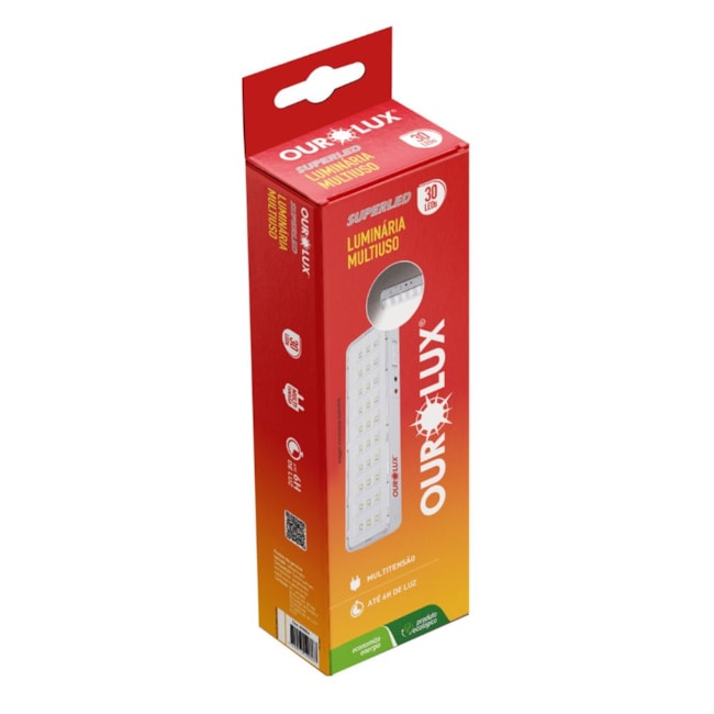 Luminária Multiuso 30 LEDS Lítio Sem Alça 2W 6500K 01986A OUROLUX-734ea109-e51a-4bdd-85ef-591cc3d568fb