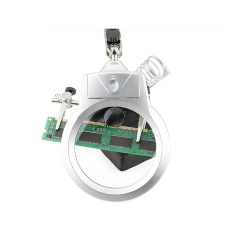 Lupa de Bancada LED com Suporte para Ferro de Soldar e Garras 3D+8D SLP-100 SOLVER-48cedffc-1309-46f5-b9ca-1c968c70e942