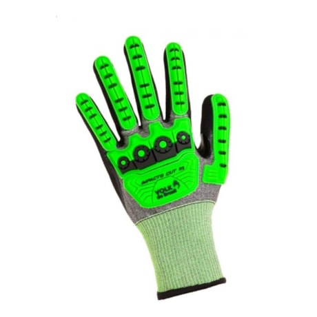 Luva Anti Corte Tricotada Nitrílica Dorso Emborrachado CA 42941 IMPACTO CUT R2 VOLK
