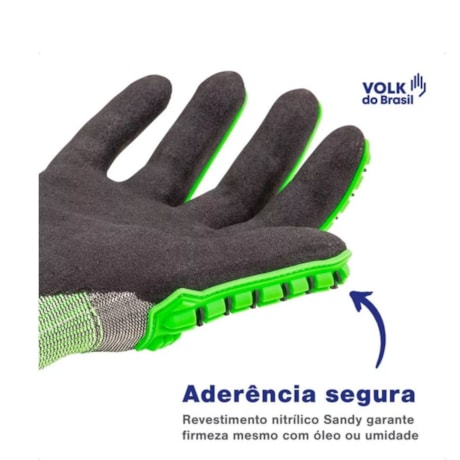 Luva Anti Corte Tricotada Nitrílica Dorso Emborrachado CA 42941 IMPACTO CUT R2 VOLK-f922f271-4a23-4e07-93f8-dd7412381b8a
